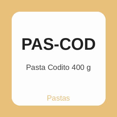 Pasta Codito 400 g